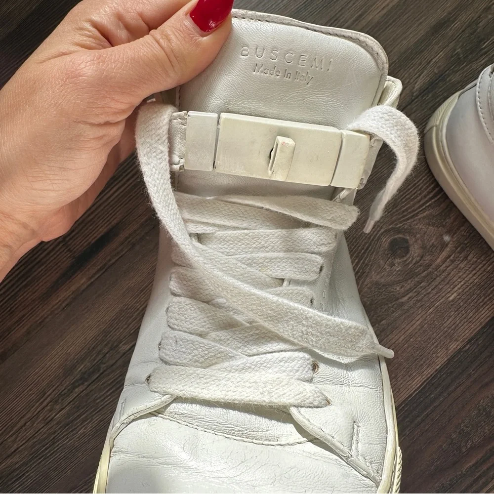 Buscemi 100mm white leather sneakers size 7 women’s